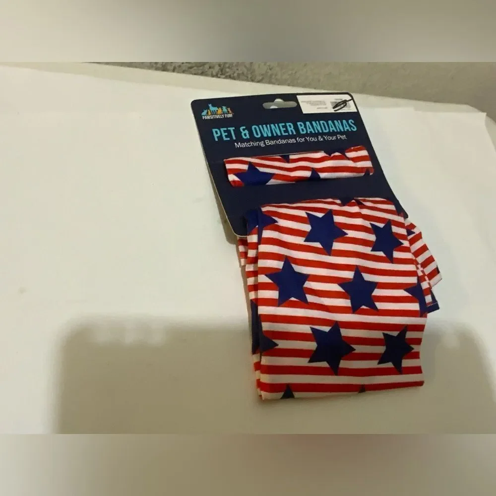 Pet & Owner Usa Bandanas American Flag NWT